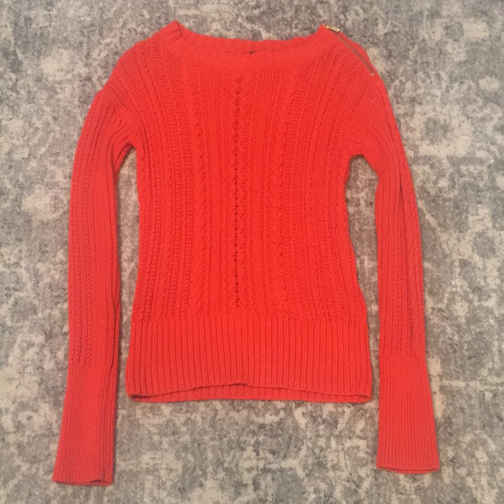 Orange J Crew sweater, 100% cotton